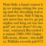 cover: Watt - Recorded In Miami 1989-1991