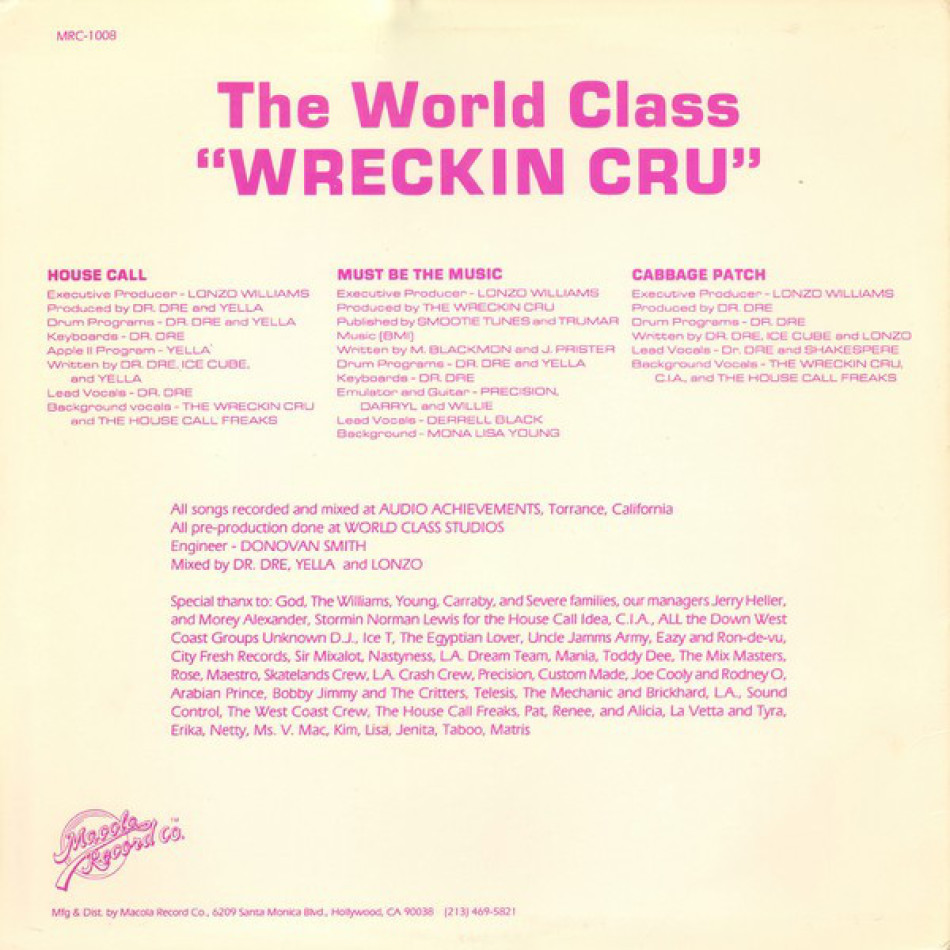 The World Class Wreckin Cru House Calls 12inch Clone Nl