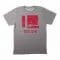 Delsin - Delsin Label Stamp, Heather Grey w/ Red Print - Size S